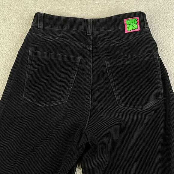 Empyre Corduroy Pants Womens 2 Black High Rise Tori Skater 26 X 30 Streetwear - Picture 7 of 12